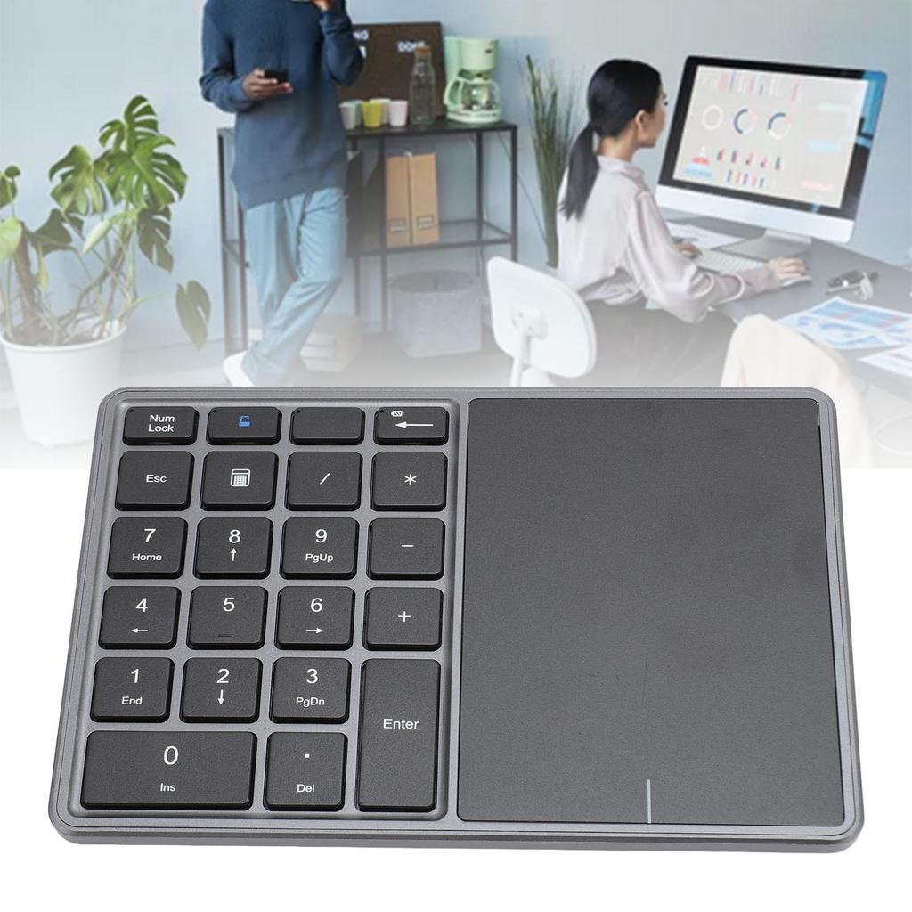 Wireless Numeric Keypad Professional 22 Keys Dual Modes   4.2 2.4G Wireless Number Pad with Touchpad for Laptop Desktop PC
