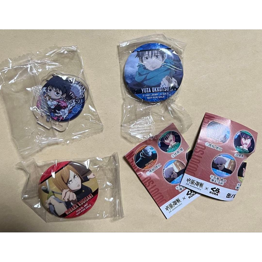 Jujutsu Kaisen Kura Sushi Acrylic Stand Can Badge Yuta Otokotsu Kugisaki Nobara