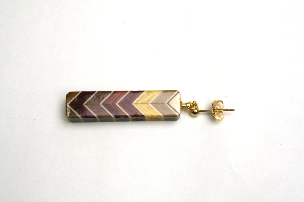 Parquet Earrings D by Hakone Maruyama