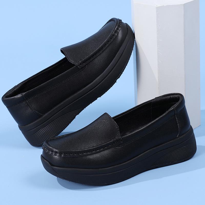 Spot Nurse Women's Genuine Leather Non-Slip Breathable Soft Sole Hospital Work Shoes - Comfortable & Stylish for Outdoor Wear