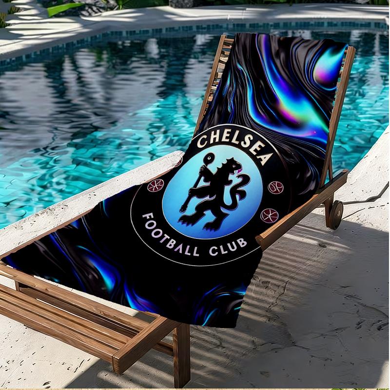 Football Club F.C Print Beach Towel, Versatile Lightweight Absorbent Beach Towel for Pool Surf Yoga Bathroom, Perfect Birthday Holiday Gift