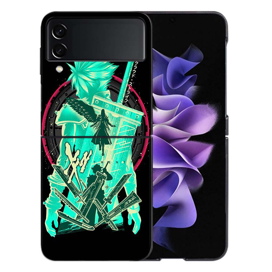 Final Fantasy VII For Samsung Galaxy Z Flip 5 4 3 Case Shockproof Hard Cover Phone Z Flip 6 7 5G Z Flip 5 4 5G TPU PC Hard Coq