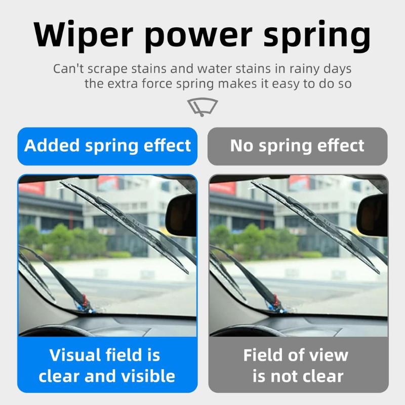 Universal Windshield Wiper Booster Spring Set Wiper Arm Pressure Clip Clear View Rain Helper Kit