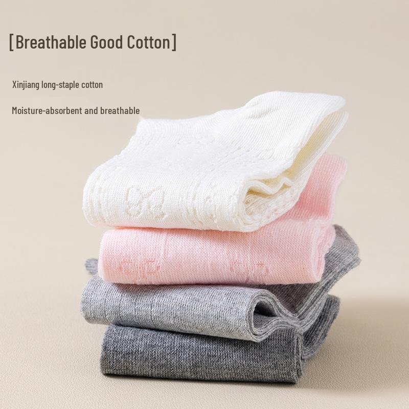 Women's Cute Japanese Style Bow Embroidery Mesh Ankle Socks