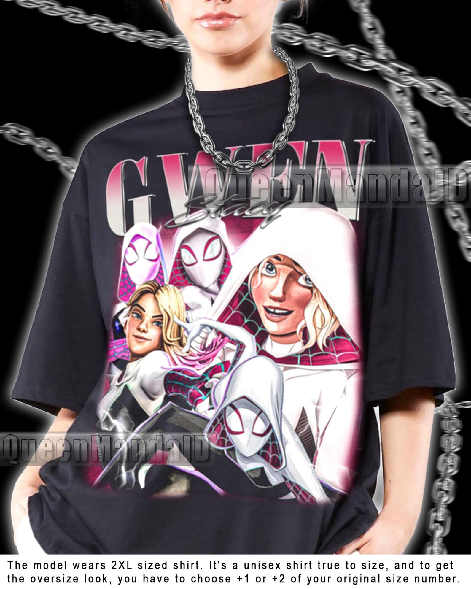 Gwen Stacy T-Shirt, Vintage 90s Style Spider Punk Shirt Retro Fan Tee PK196 S