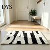 Decorative Bedroom Floor Mat Modern Bath Mat, Absorbent Non-Slip Bathroom Rug, Fun English Letters, Water Foot Pad Machine Washable Cozy Rug