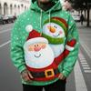 Women's Men Christmas Snowman Print Hoodie, Festive Winter Design, Long Sleeve Hooded Style, Seasonal Holiday Casual Wear