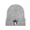 Dabbing Francouzský buldoček Funny Knitted Caps Dámské Unisex čepice podzimní zimní čepice Polyester zateplené čepice
