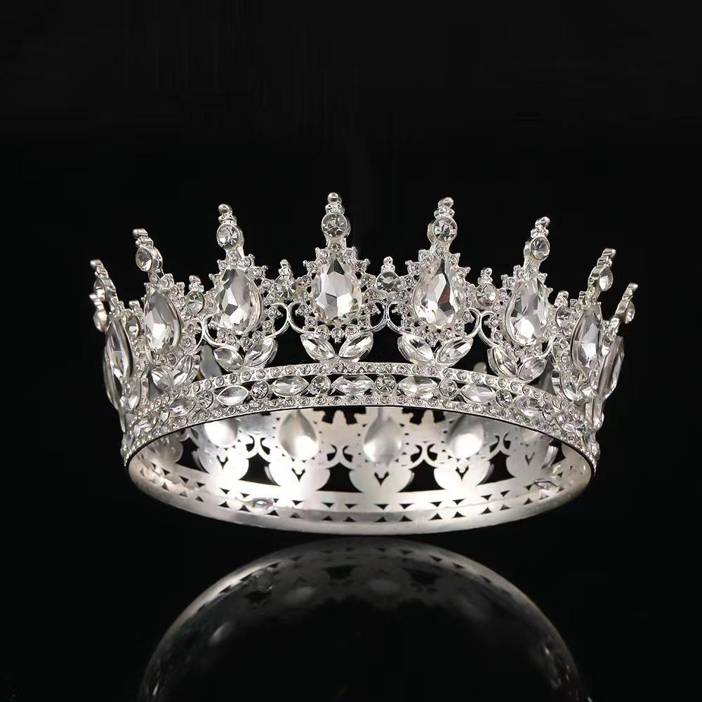 Diadema Tiara Corona di Re Barocca Europea con Strass