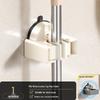 No-Punch Broom & Mop Wall Mount Clip - Suction Cup Hanging Rack for Bathroom/Backdoor Storage