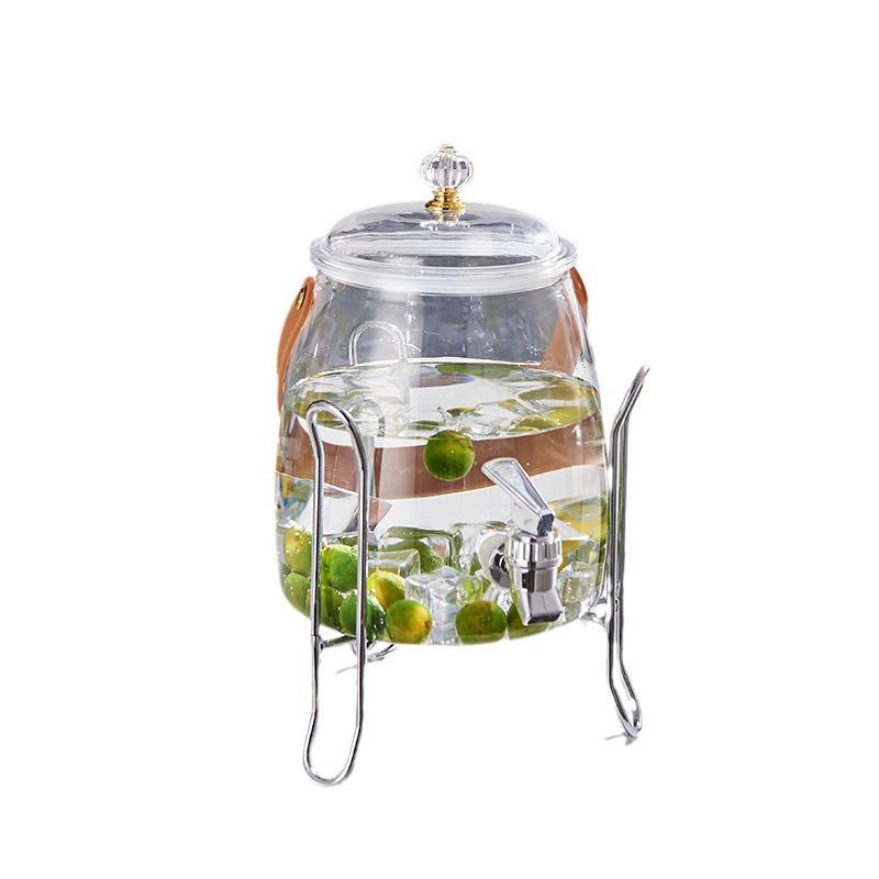 Fruit Flower Tea Cold Water Kettle - Food-Grade Plastic Beverage Barrel with Electroplated Faucet