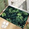 1pc Tropical Green Leaf Pattern Floor Mat - Polyester Fabric, Machine Washable, Suitable for Bedroom Living Room Decoration
