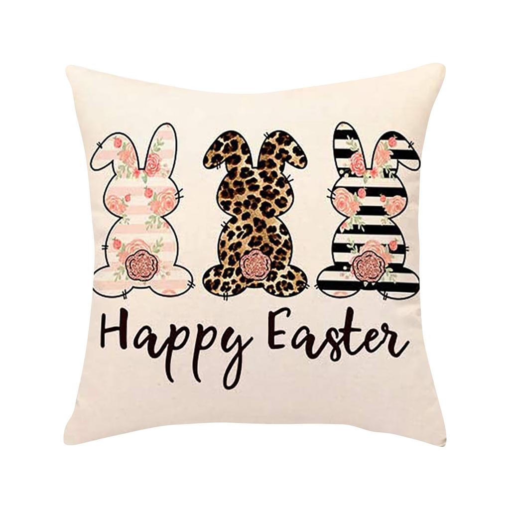 Easter Pillowcase, Easter Decorations Home Decor Cushion Cover 45x45cm