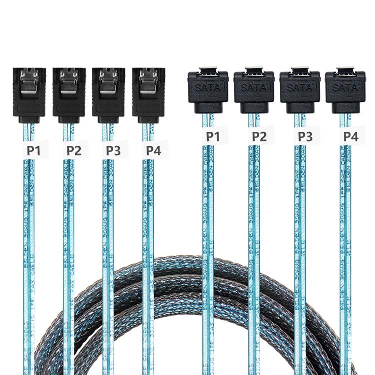 SATA to SATA Straight-Angle Server Cable for SSD and Motherboard, 12G Data Transfer