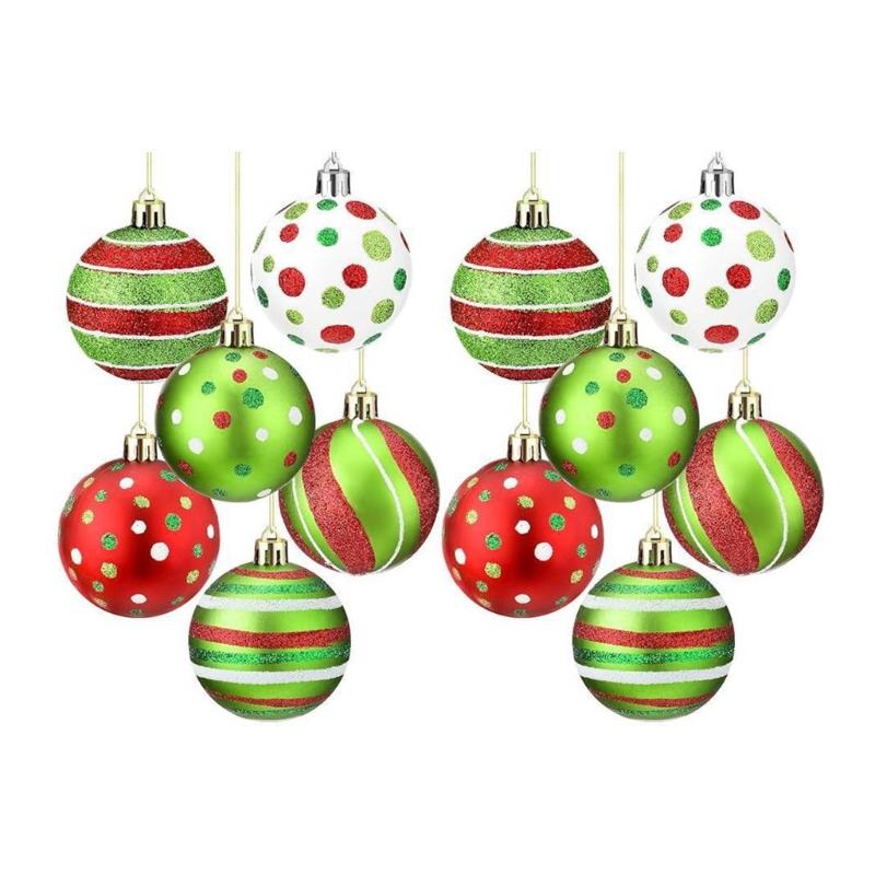 

Glittering Green Plastic Baubles Yuletide Christmas Tree Hanging Christmas Baubles for Pleased Tree Display 1