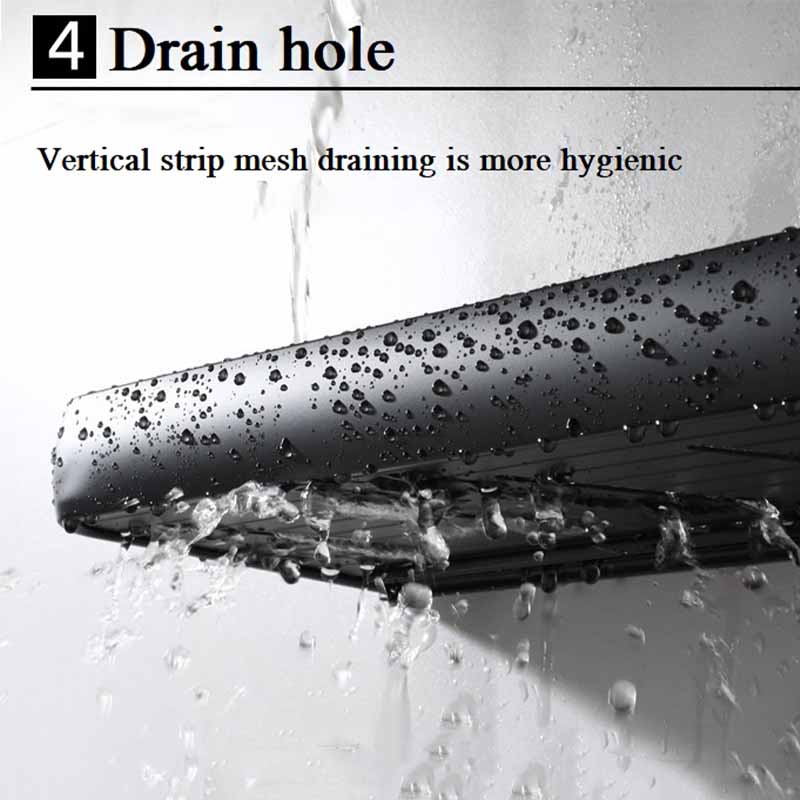 Bathroom Shelf No Drill Organizer Shower Storage Rack Black Corner Shelves Wall Mounted Aluminum Toilet Shampoo Holder