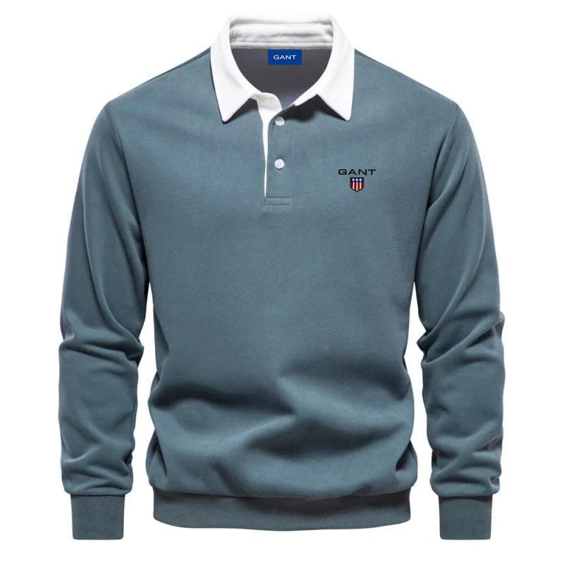 

Gant Чоловіча сорочка поло з чистої бавовни з вишивкою на осінь і зиму, новий модний і повсякденний багатофункціональний топ XXL