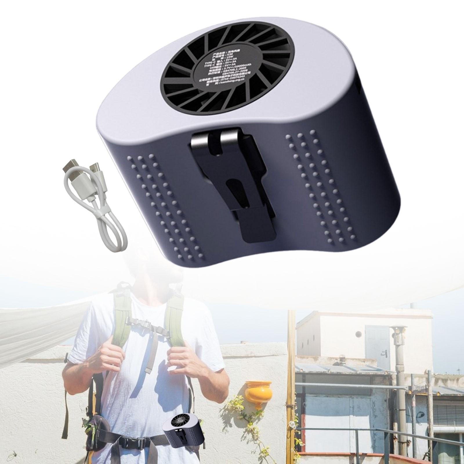 

Waist Clip Fan Handsfree Wearable Belt Fans 10 Stepless Wind Adjustable Personal for Home сірий колір