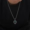 Punk Devid's Eye Pendant Necklace for Men,Antique Stainless Steel Necklace,Vintage Halloween Party Jewelry
