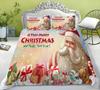 Christmas Gift Quilt Cover Pillowcase Two Or Three Piece Set Santa Claus Digital Printing Polyester Can Be