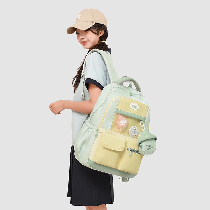Contrast Color Student Backpack Large Capacity Schoolbag Women's Backpack