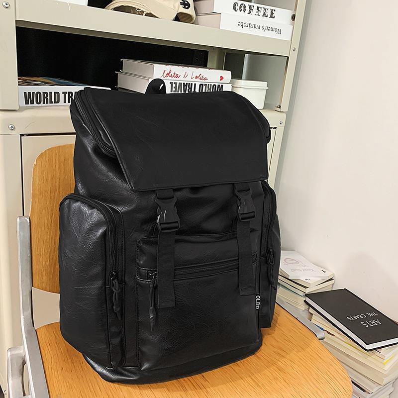 Business computer handbag men's and women's new soft leather backpack fashion commuter large capacity travel backpack