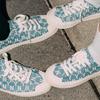 MLB Playball Anti-Slip Wear-Resistant Low-Top Canvas Shoes Unisex Blue White Sneakers 32SHPM111-50U