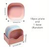 10pcs Snack Plate Macaron Color Simple Straw Bone Spitting Plate Set Candy Fruit Cookie Cake Storage Tray Kitchen Accessories