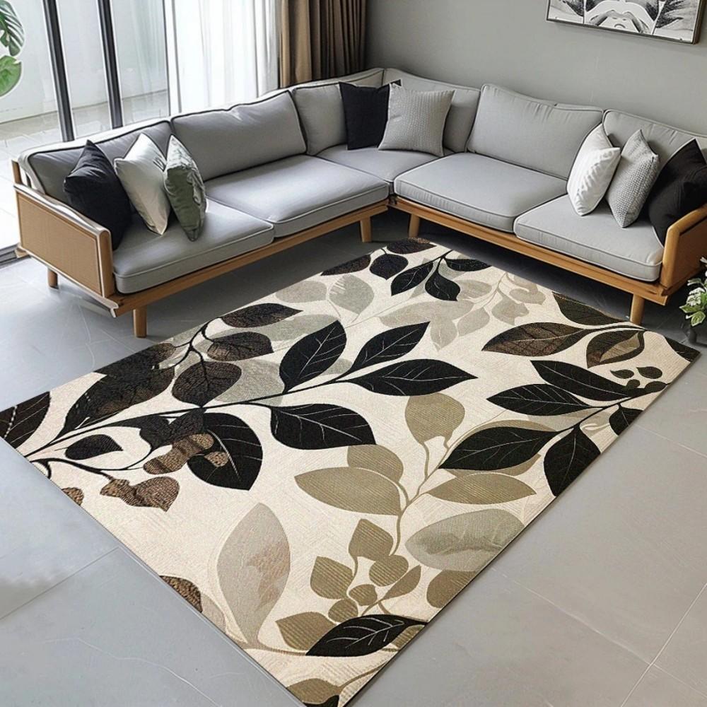 Teppich mit tropischem Blumen- und Blätterdruck für Zuhause, Wohnzimmer, Schlafzimmer, Küche. Weicher Teppich für Küche, Fußmatte, Schlafzimmer, Home Office