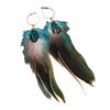 Exaggerated Personality Long Feather Earrings Women's Bohemian Temperament Retro Vacation Fringed Earrings