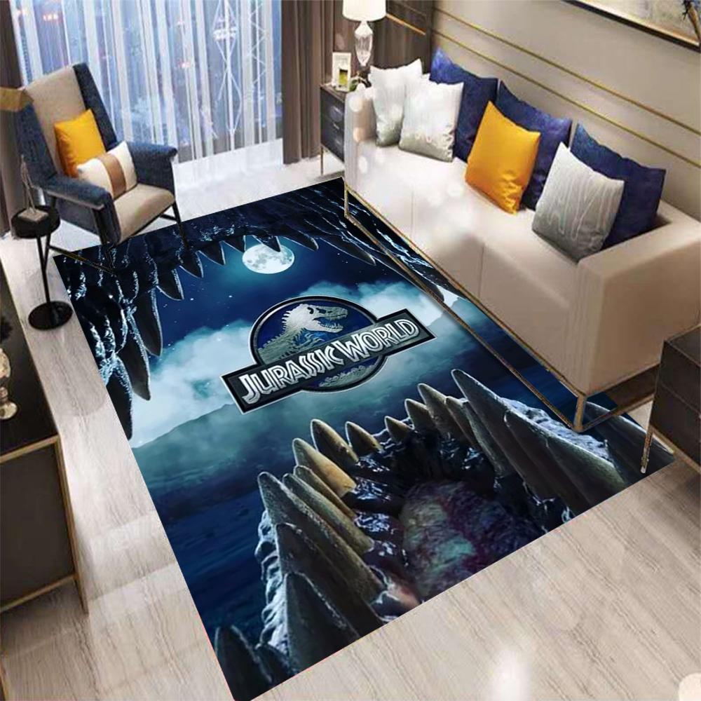  Jurassic Park Dinosaur World Print Rug Carpet for Bedroom Living Room Fun Cartoon Carpet Floor Mat