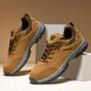 Men Hiking Shoes Suede Leather Outdoor Sports Comfort Breathe Walking Footwear Wear-resistant Rubber Outsole Trekking Sneakers