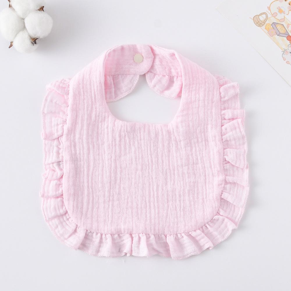 Ruffle Baby Drool Bibs: Pure Cotton Printed Lace Bibs