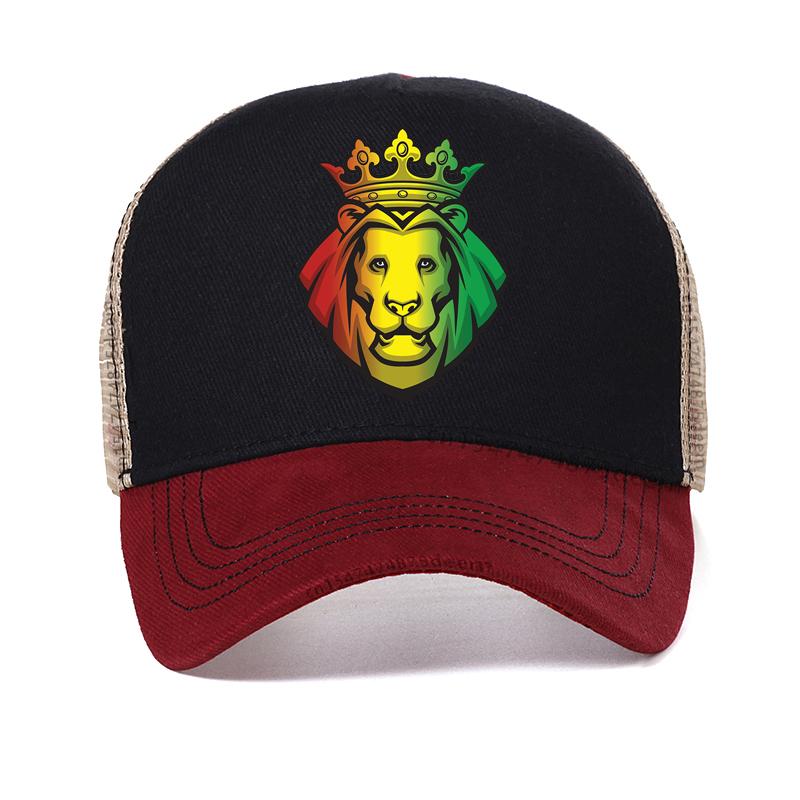 

модная Бейсболка Льва Иуды Регги Растафари Раста для мужчин хлопок потрясающая летняя Сетчатая Дышащая Тракер Adjustable красный
