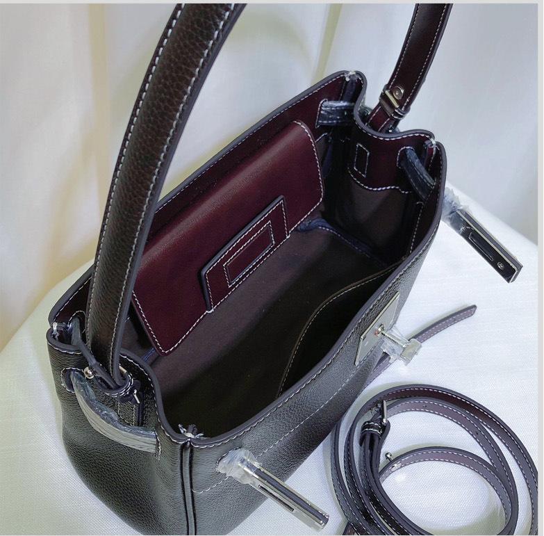 New Head Layer Fubao Leather Bag Genuine Leather Women's Bag Commuter Lock Armband Bag Handbag Single Shoulder Crossbody Bag