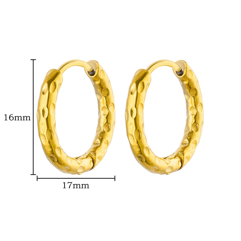 Boucles d'oreilles rondes épaisses vintage pour femmes Couleur dorée Acier inoxydable Boucle d'oreille torsadée Statement Bijoux de mariage Noël Cadeau