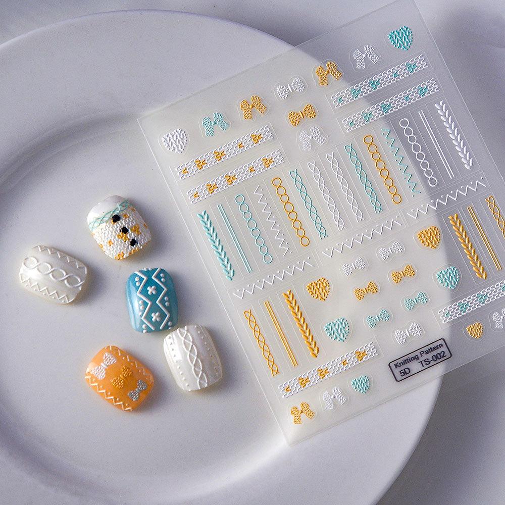 Наклейки для ногтей с трехмерным рельефом — фото 4