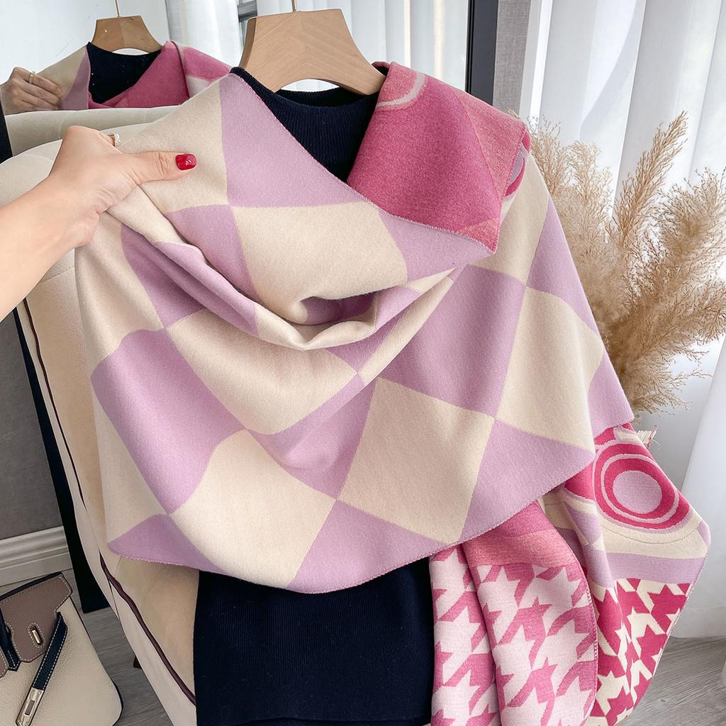 Luxury Winter Cute Cashmere Scarf Women Design Thick Pashmina Blanket Warm Shawl Wrap Neckerchief With Tassel Poncho Stoles