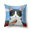 Cute Cartoon Pet Cat Pillow Cover Living Room Sofa Office Car Seat Waist Cushion   Home Decoration