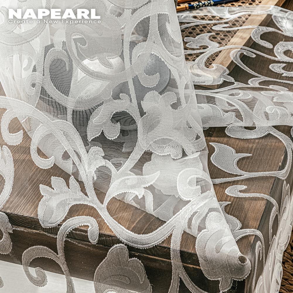 1 PC NAPEARL Tenda jacquard per finestra camera da letto Tenda in tulle morbida tenda trasparente per la decorazione domestica
