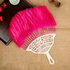 Vintage Chinese Fan Gooses Feather Wedding Party Fan Dance Feather Hand Fan Photograph Props Wood Craft Decorations Fan