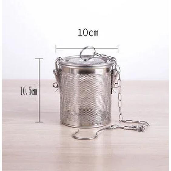 Big Stainless Steel Fine Mesh Strainer Gravy Soup Taste Spice Box Basket Brine Hot Pot Slag Separation Colander Strainers Basket