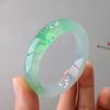 Myanmar Jade Bracelet: Old Pit Ice Seed Style, Zheng Yang Green Floral Design, Women's Concubine Bracelet.