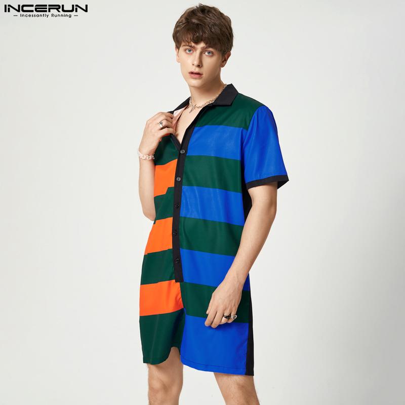 

INCERUN Летние мужские брюки с цветной строчкой в ​​стиле пэчворк, праздничные комбинезоны