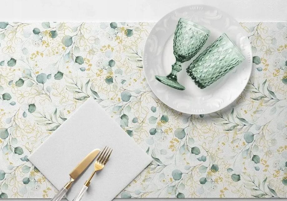Airlaid Eucalyptus Boho Table Runner for Communion, Baptism, Wedding, 40x500cm