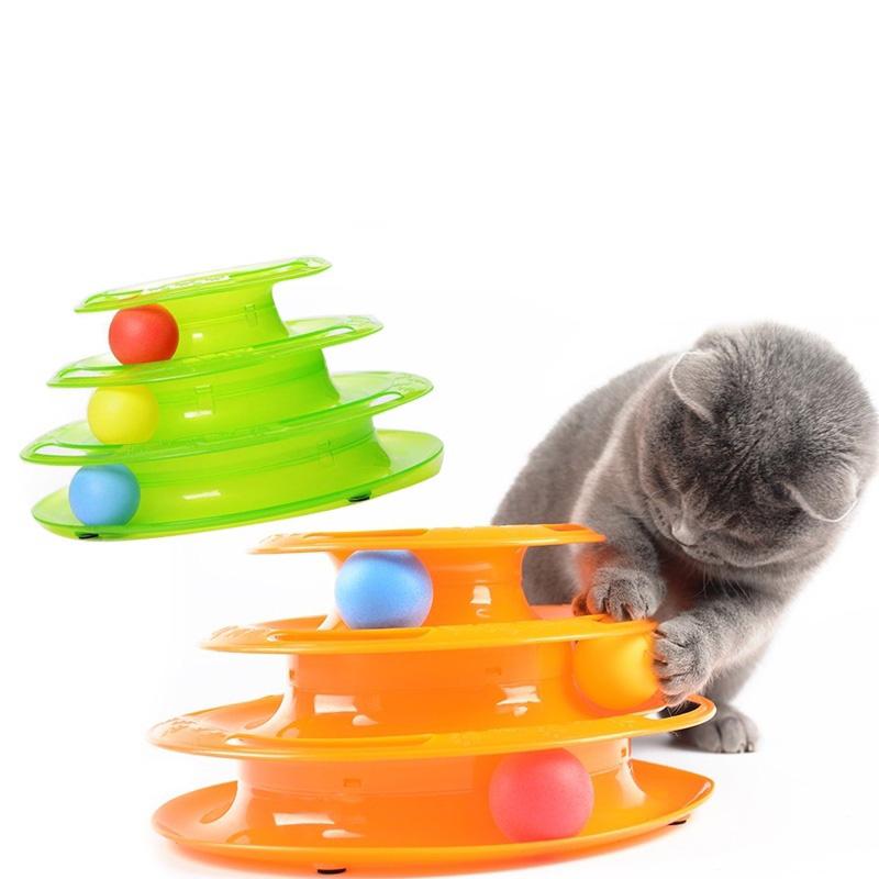 Buy Scratching Tower Three Cat Kitty Tracks Ball Interactive Levers ...