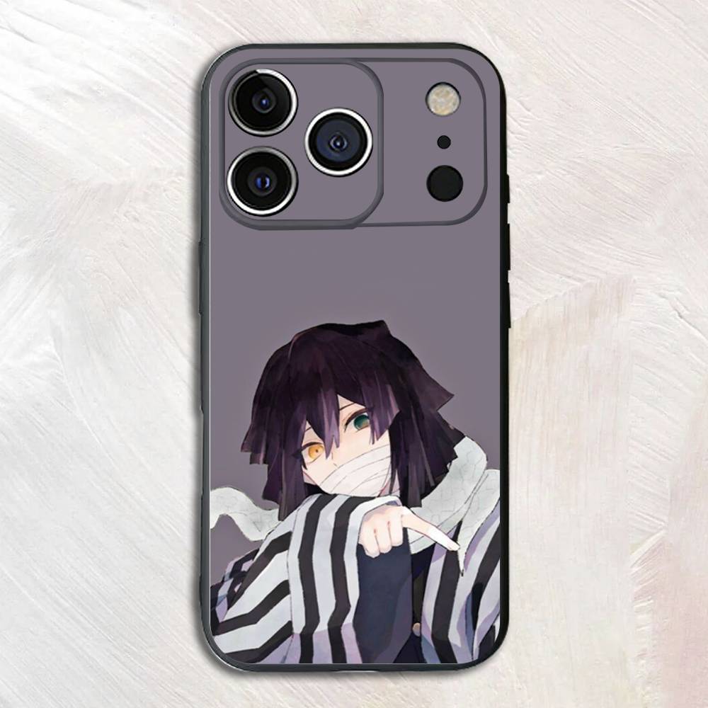 Creative D-Demon Anime Obanai Iguro Silicone Soft Phone Case For iPhone17,16,15,14,13,12,11 Pro Max Plus mini XS XR SE Cover
