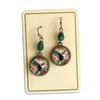Grüne Perlenblume Kolibri Hängeohrringe Retro Antik Bronze Vogel Glasohrringe Damenschmuck Geschenk