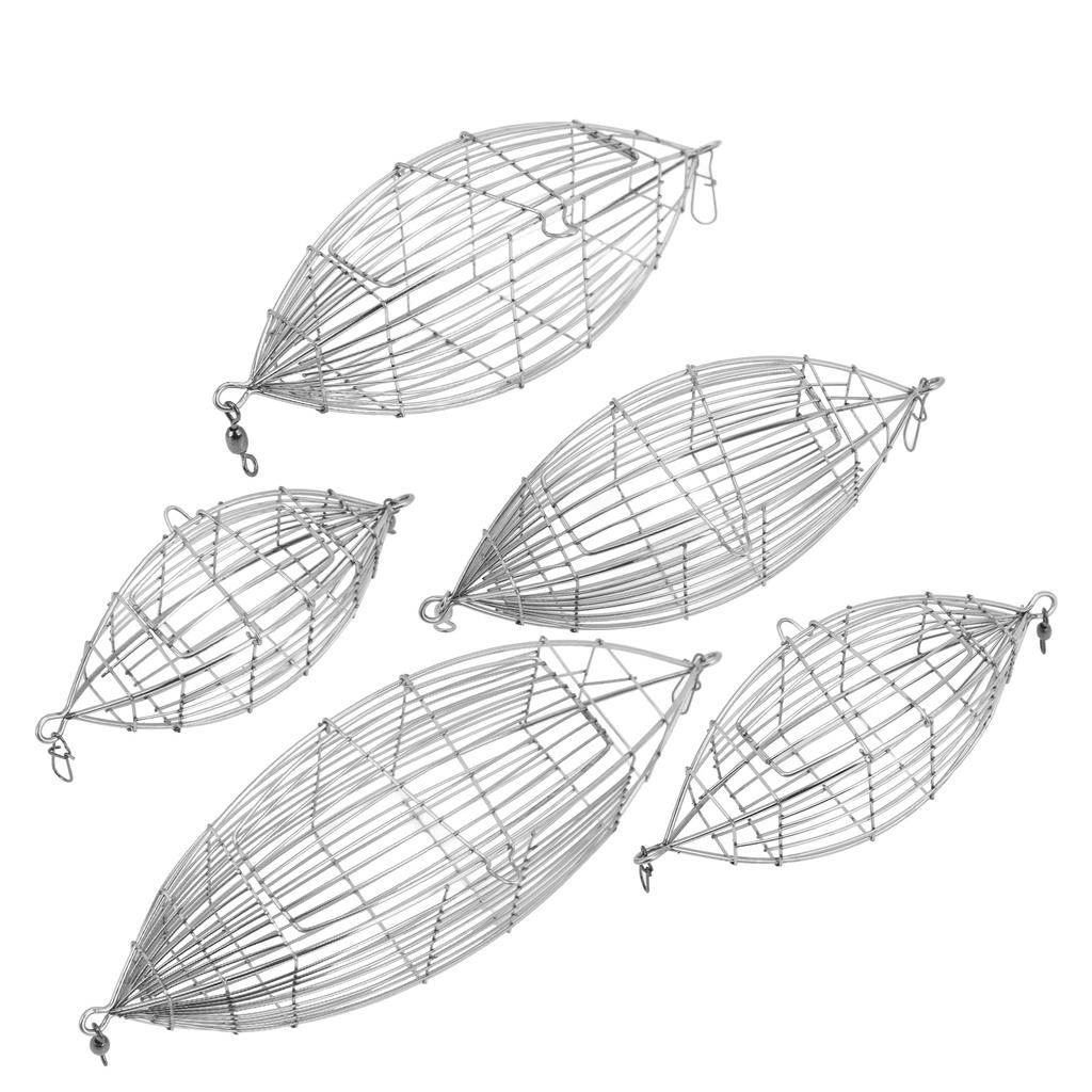 Fishing Bait Cage Stainless Steel Lure Cage Carp Fishing Trap Basket Feeder Holder for Shrimp Crab F