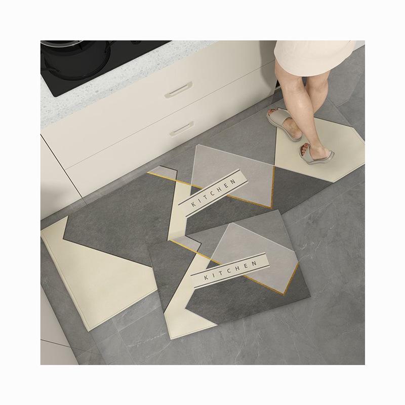 Crystal Velvet Non-Slip Water-Absorbing Kitchen Floor Mats
